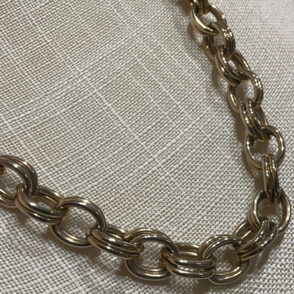 Vintage Signed Erwin Pearl Double Link Gold Chain Necklace - Picture 3 of 8